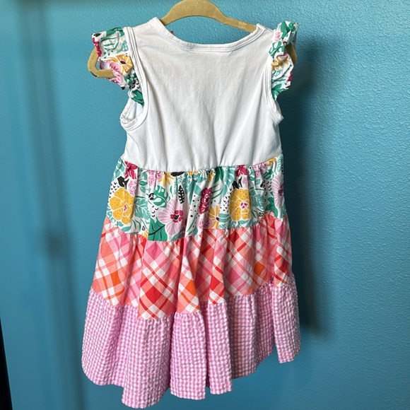 Bonnie Baby formal toddlers dress with bow and variety print - Picture 5 of 8